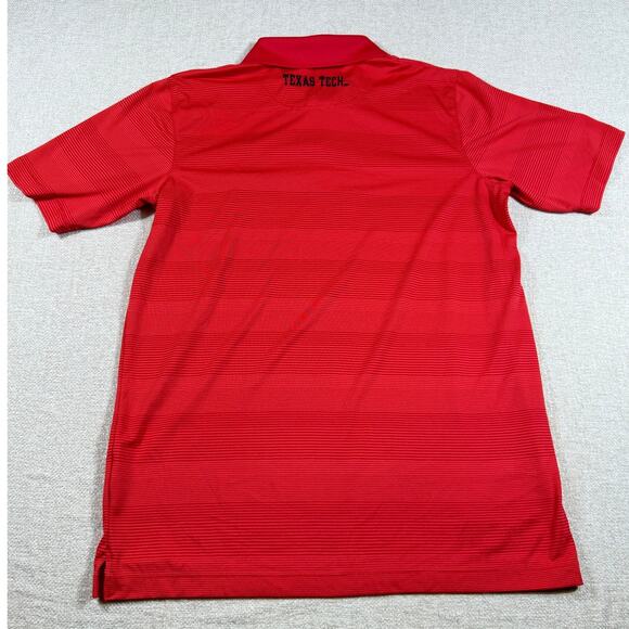 Knights Apparel Men’s M Red Stripe 3 Button Short Sleeve Texas Tech Logo Polo - Picture 2 of 8